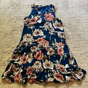 Blue floral mini dress